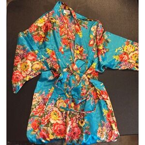 Ms Lovely Blue Floral Robe M/L